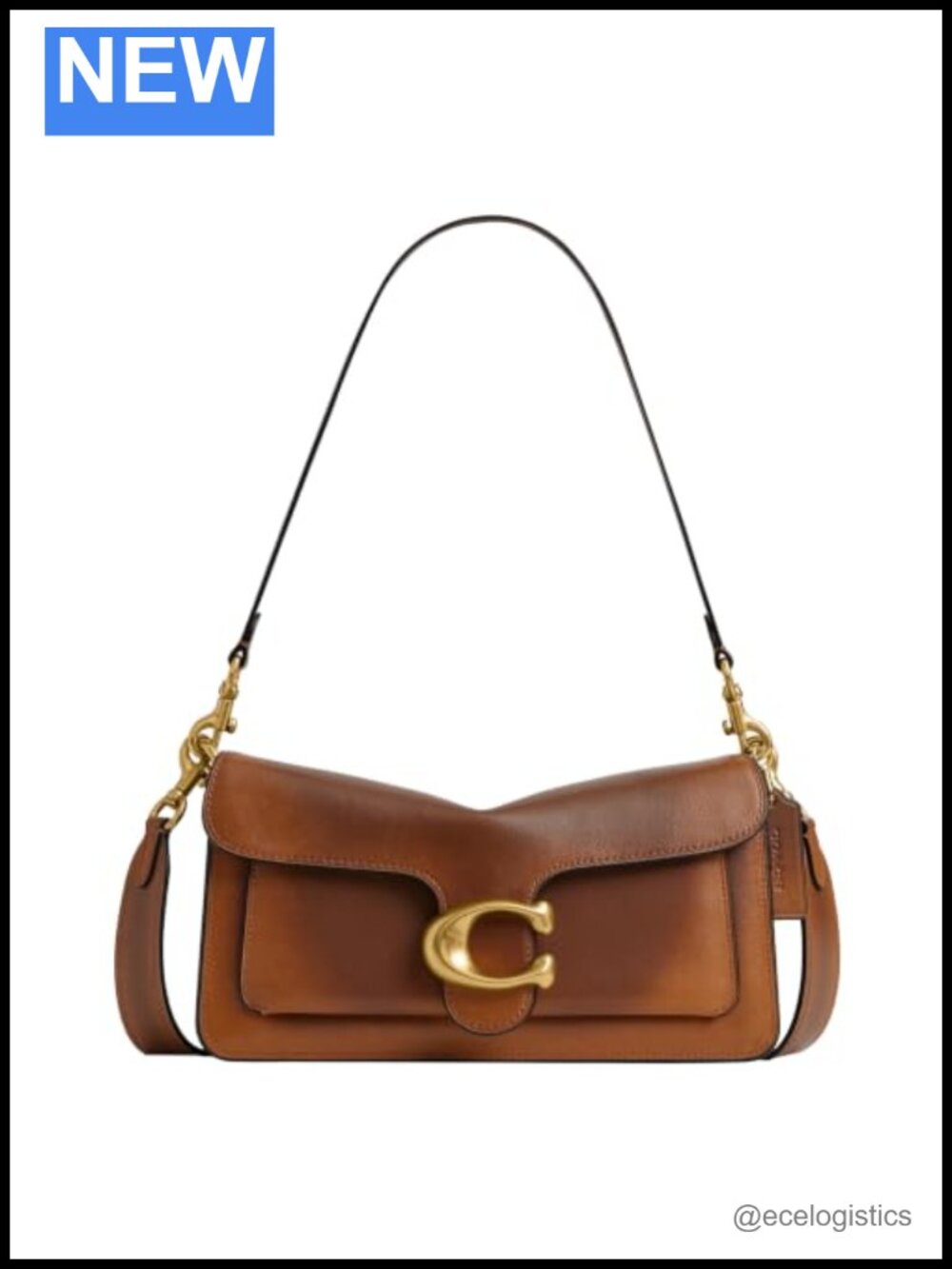 Soft Tabby Shoulder Bag 26 in Rub-Off Soft Full Grain Leather, Snap Closure,